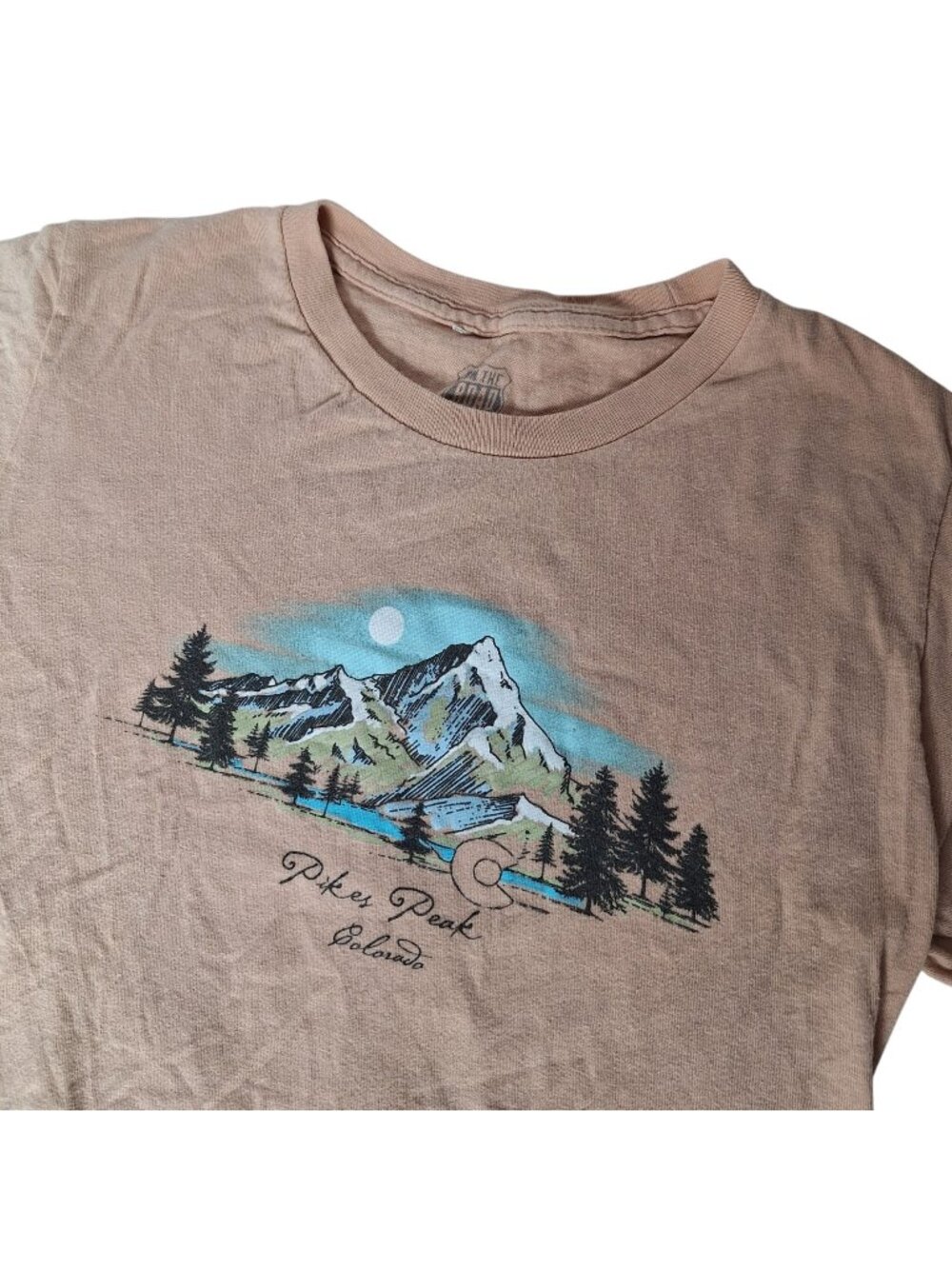On The Road Apparel Co Mens Pikes Peak Colorado Graphic T Shirt Small Pink